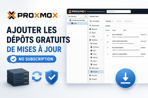 Ajouter les dépôts gratuits de mises à jour Proxmox